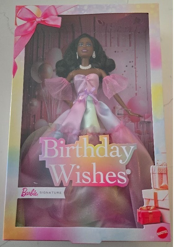 2026 Birthday Wishes African American Barbie JJX80 with Shipper