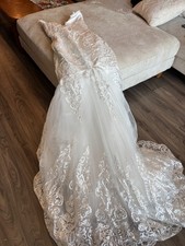 New custom made Wedding Dress , White, Can be altered for size and straps