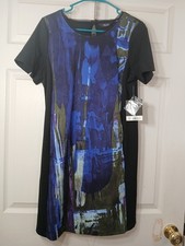 Simply Vera Vera Wang Women's Abstract Print Side Pocket Sheath Dress Sz M NWT