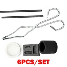 For Torch Melting Kit Set Gold & Silver Crucible Tong Graphite Ingot Mold 6PCS