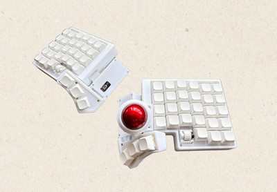 Split Trackball Keyboard, Angle Adjust Tenting, DIY Kit, Ready to Use, Wireless