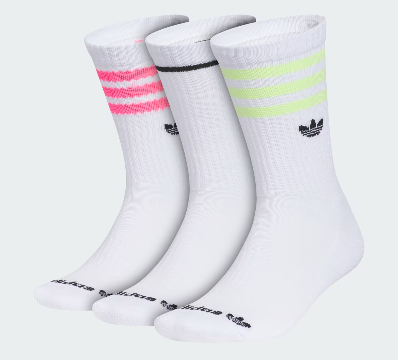 Adidas Originals Roller 3.0 Striped Crew Socks - White - Size: L (6-12) - NWT !