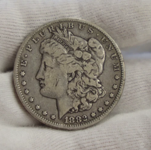 1882 O US Morgan Silver Dollar $1 VG+ (Cleaned)