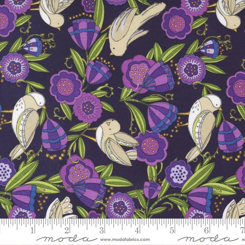 Pansy Posie, Amethyst Bundle of 6 Different 1/2 yd. Prints, Total 3 Yards - Image 3 of 4