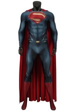 Man of Steel Superman Clark Cosplay Costume Bodysuit Tight Jumpsuit Cloak