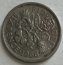 Great Britain 6 Sixpence 1966 - Thistle Leek Shamrock Rose