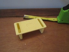 Bandeja de cama de desayuno TV tamaño casa de muñecas Playskool vintage habitación de comida juguete amarillo