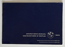 Rare Bmw 1800 Operators Manual Supplement To Instruction Manual Bmw 1500 Oem