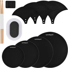 Drum Mute Pads 11 Pieces With Cymbal Pad and Hi hats Set Pad, Foam Drum Silencer