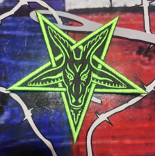 EMBROIDERED PENTAGRAM METAL BAND PATCH Please Read Ad 