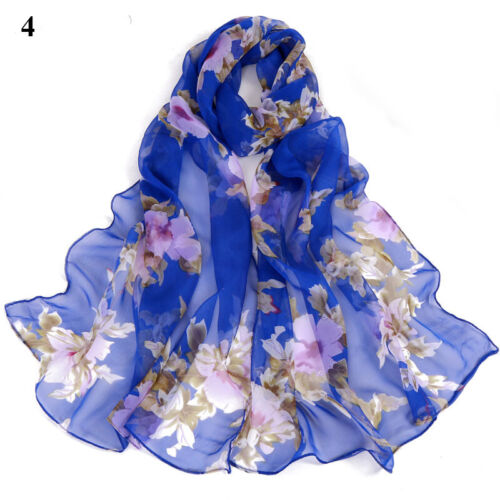Long Soft Chiffon Scarf Plain Sheer Wrap Shawl Womens Large Stole Neck Scarves♧ - Picture 43 of 93