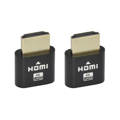 2-pk 4K HDMI Dummy Plug Display Emulator Virtual Monitor Headless Adapter 1080P