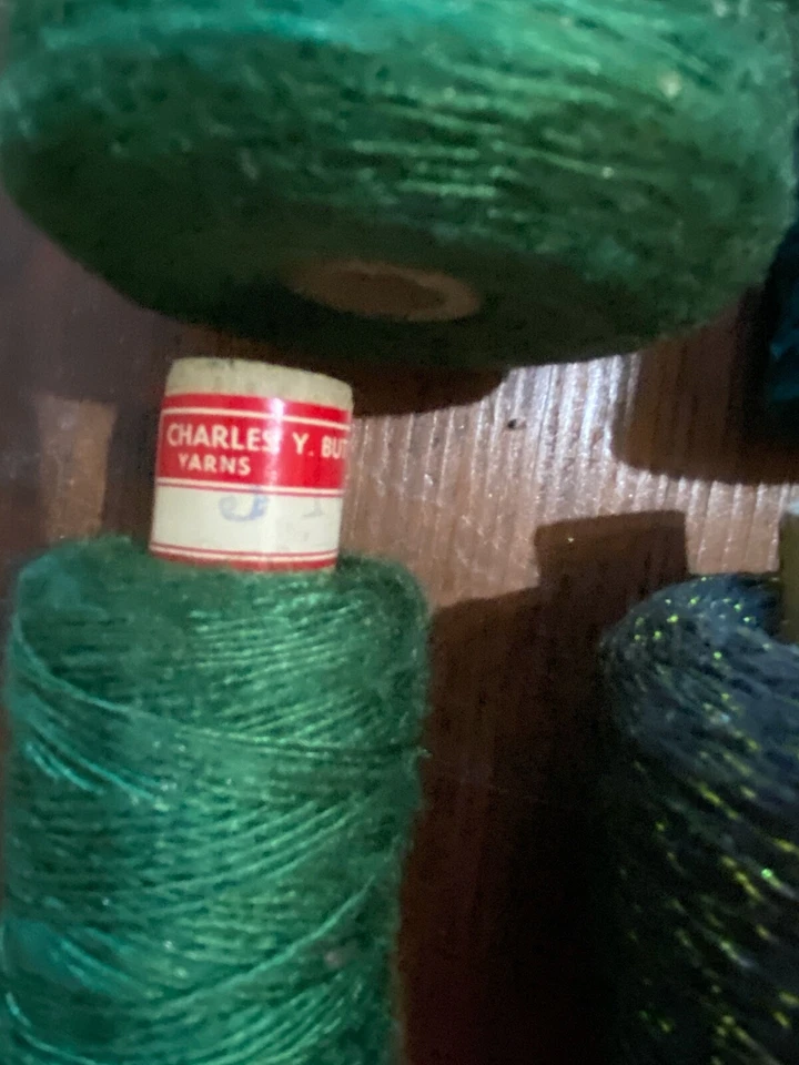 Charley Y Butterworth - Vintage - Spruce Greens Thread Lot Of 4 Used Cone Spools - Image 2 of 4
