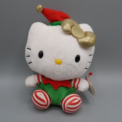 TY Beanie Babies Hello Kitty Christmas Elf Sanrio 6'' Stuffed Animal 2012