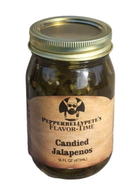 PEPPER BELLY PETE'S CANDIED JALAPENOS - 16 OZ JAR