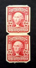 Mint #320 US AUTOMATIC VENDING Pair Type l Perforation ~ MH OG ~ 2 Cent Carmine