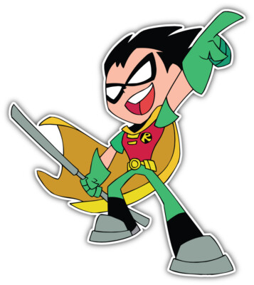 Robin Teen Titans Cartoon Character Sticker Bumper Decal - ''SIZES'' | eBay