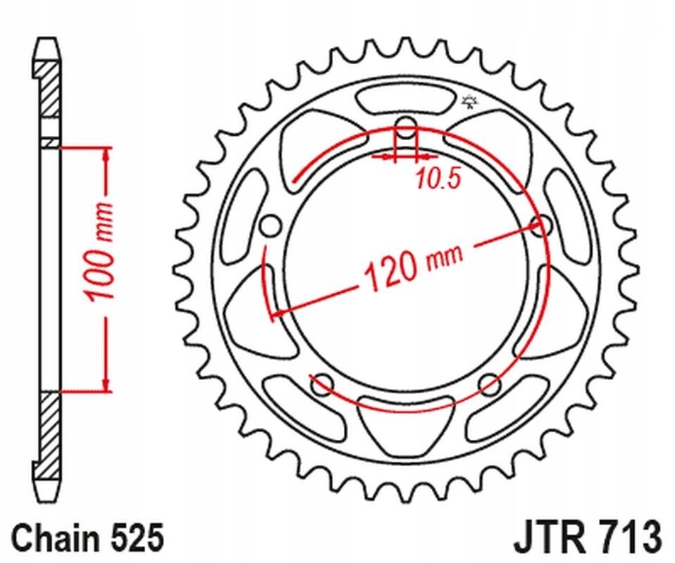 Pignon arrière JT 4447 pas 525 anti-usure pour chaîne de moto Aprilia Tuono 1100