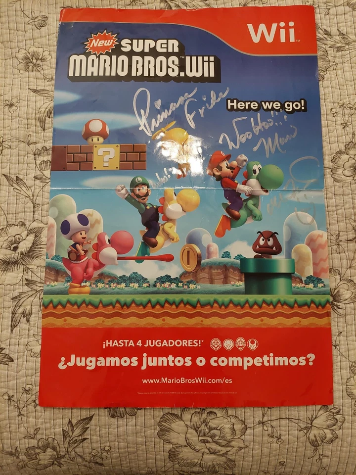 查尔斯·马丁内签名套装超级马里奥·布鲁斯 WII 12×18 任天堂 — 第 4/4 张图片