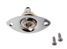 1pc. Mono Jack Pre-mounted in Chrome Jack Plate for Guitar  Cigar Box Guitar