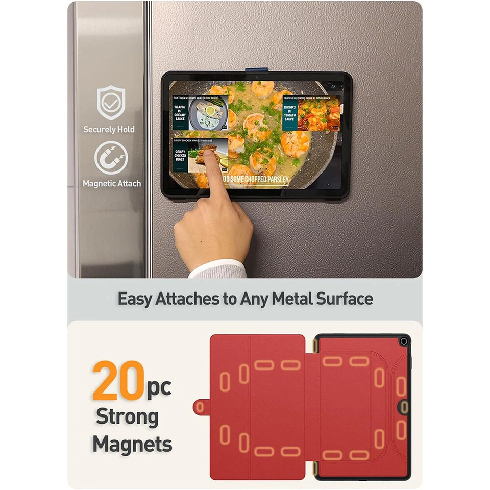 For Google Pixel Tablet 2023 Magnetic Folio Stand Case Shockproof Cover Dark Red - Image 4 of 4