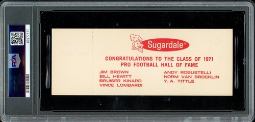 Boleto completo del juego NFL HOF 1971 Jim Brown/Vince Lombardi inducción PSA 7 casi nuevo ¡Difícil! - Imagen 2 de 4