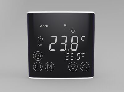 Digital Raumthermostat Touchscreen Thermostat Fußbodenheizung Schwarz 16Ampere