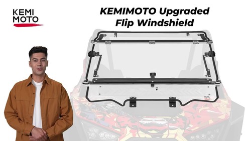3-IN-1 Fold Split Flip Up Front Windshield for Polaris RZR PRO XP 2/4 2020-2024 - Video 1 of 1