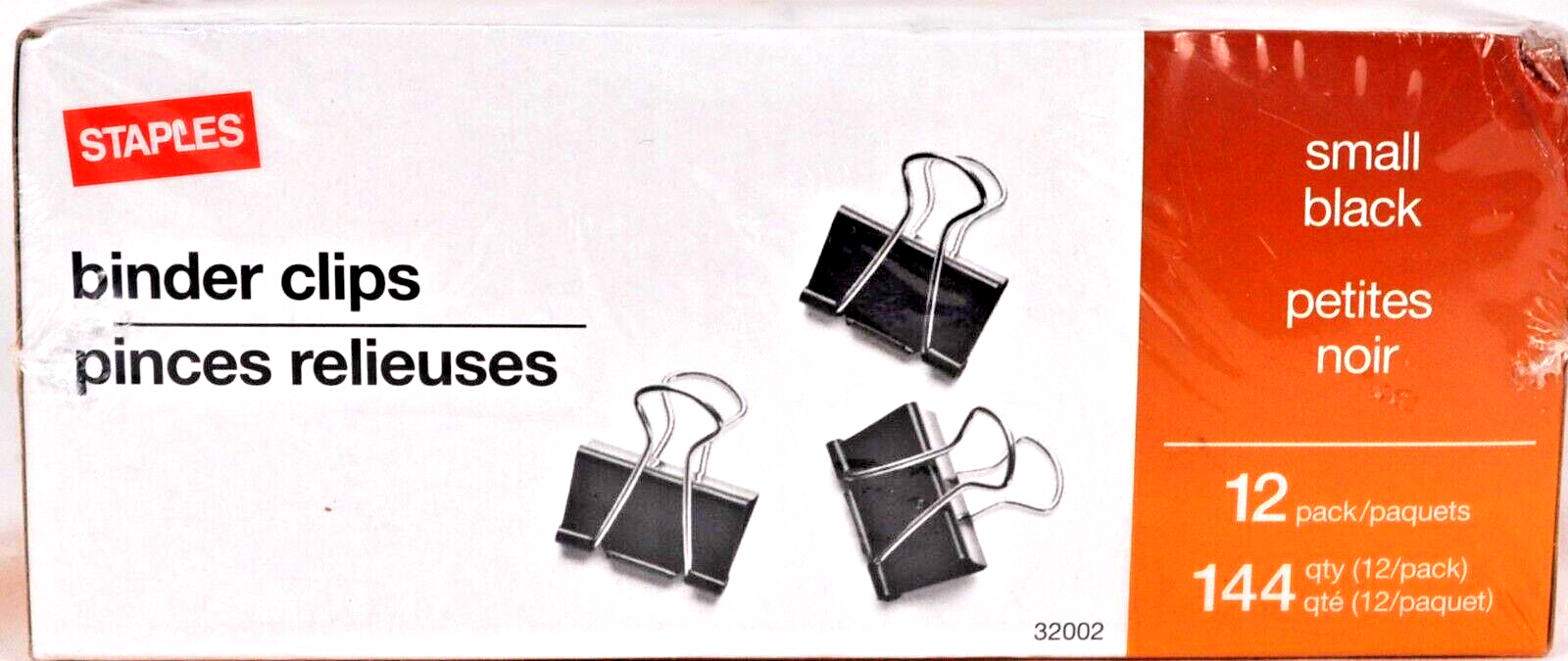 Staples Small Metal Binder Clips Bulk Pk Black 3/4Inch Size with,38