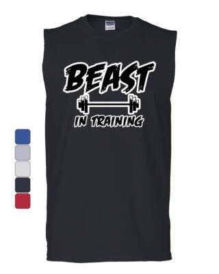 Beast In Training Muscle Shirt Funny Gym Workout Fitness