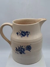 Lord Nelson Pottery  Pitcher White Blue England Capacity 6 cups  1920's - 60's