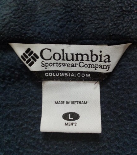 Columbia Vest Men's Large Blue Fleece Full Zip Sleeveless Coat Zipper Pockets - Picture 4 of 6