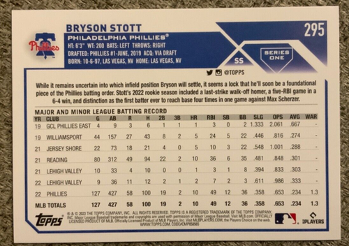 2023 Topps Bryan Scott #295 - Picture 2 of 2