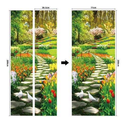 Arte de pared 3D paisaje Eiffel creativo puerta pegatina calcomanía autoadhesiva envoltura mural - Imagen 52 de 54