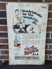 Vintage Newcastle Champion Brown Ale Britain's Best Metal Sign Rare