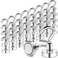 32 Pack Magnetic Hooks Heavy Duty, 25 lbs Strong Magnet Hooks - Multipurpose