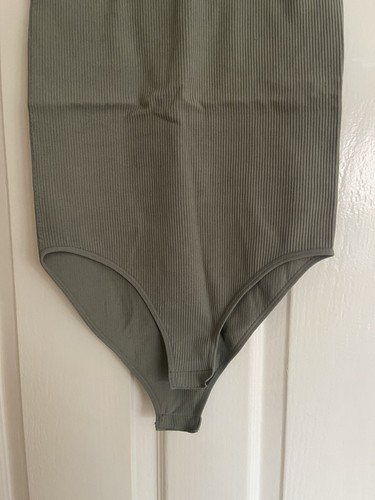 Primark Ribbed Khaki Strappy Bodysuit Size Small Brand New With Tags - Picture 2 of 5