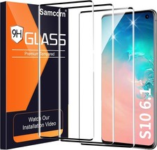 Samsung Galaxy S10 Screen Protector 3 Pack, HD Clear Tempered Glass, Scratch Pro