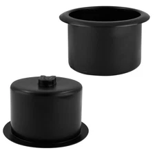 2PCS Recliner Cup Holder, 86mm Dia, Black Plastic Insert, 2.5 Inch Height