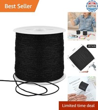 Lightweight 1mm Black Macrame Cord 100 Yards for All Your Craft Projects