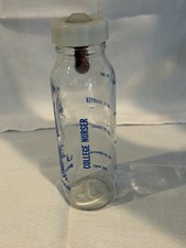 Vintage University Of Massachusetts Glass Baby Bottle Football