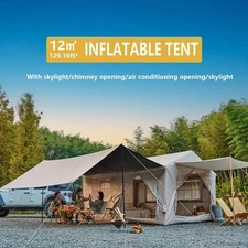 Inflatable Camping Tent-129 Sqft ,Large inflatable tent & Stove Jack,Blowup tent