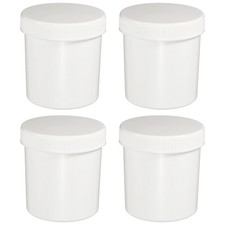 Wide Mouth Lab Reagent Bottles 250ml (8oz), 4 Pcs Sample Bottles, White