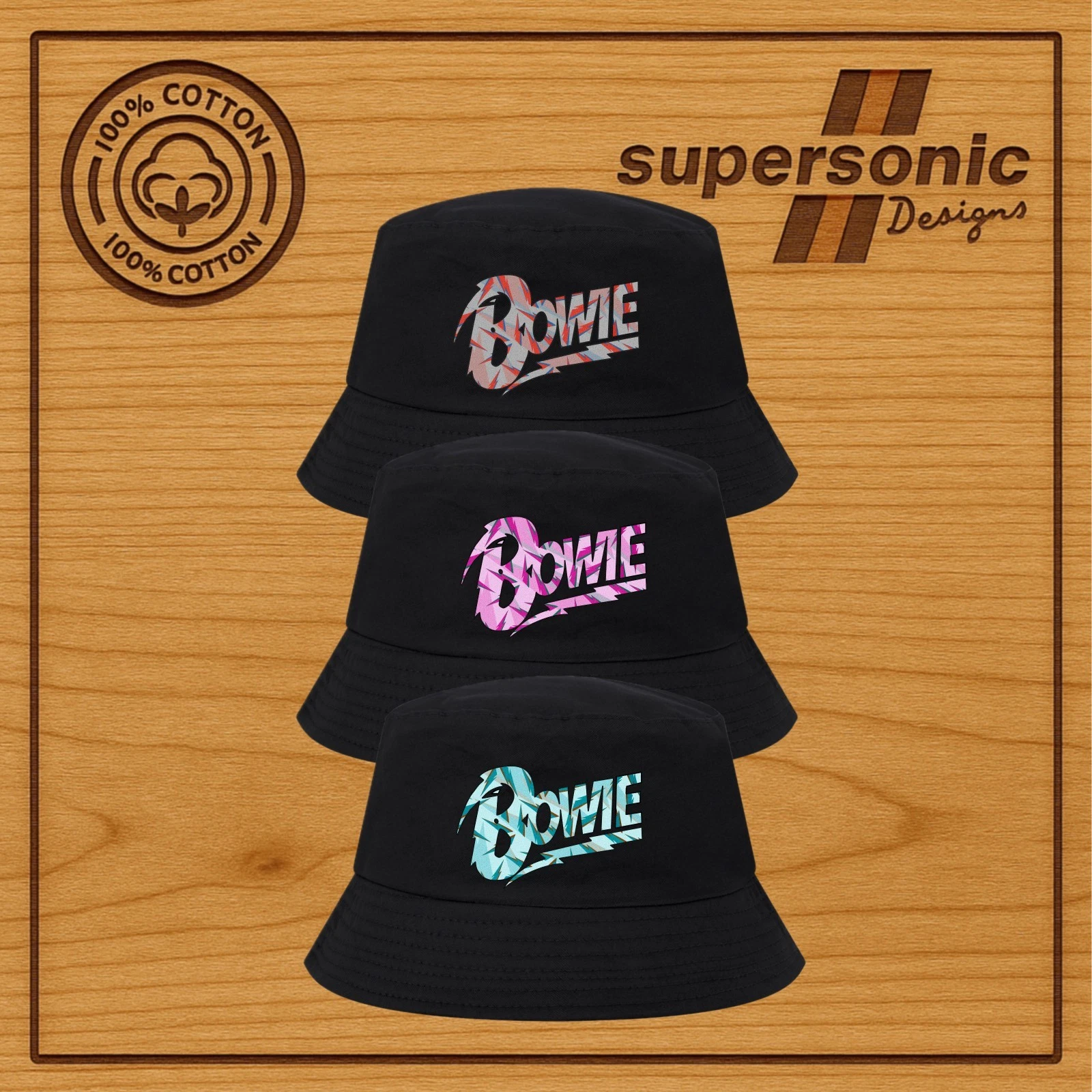 Bowie bucket hats - Adult size - One size fits all - Premium quality - 3 Options