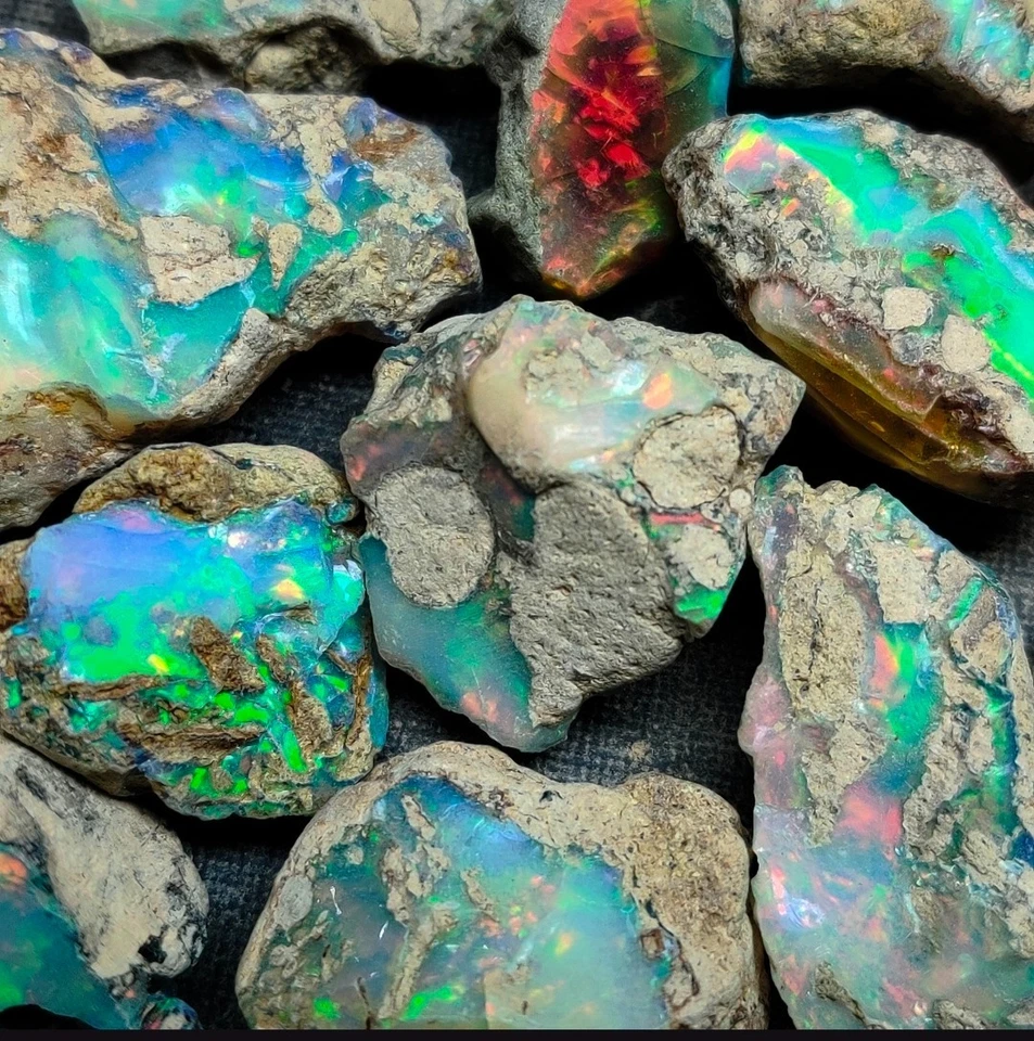 Ethiopian Big Size Crystal Fire Opal Raw Material Uncut Rough Wholesale Gemstone - Image 4 of 4