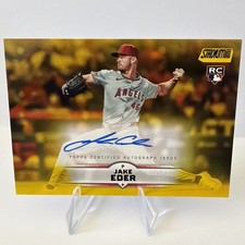 2025 Topps Stadium Club Jake Eder On Card Auto Yellow RC Angels SCBA-JE