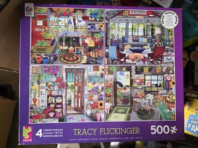 Ceaco 4-in-1 Multipack Jigsaw Puzzle featuring artwork by Tracy Flickinger...