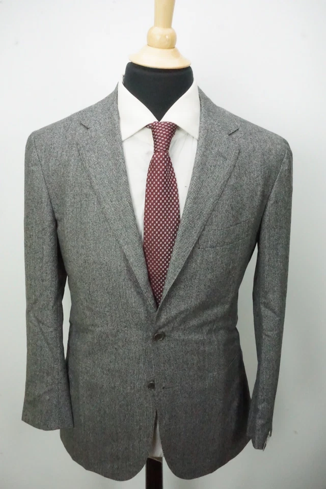 Sartorio x Kiton Gris Negro Pata de Gallo Flanne l2Pc Traje Chaqueta Pantalón 38R NUEVO Foto 3 de 4