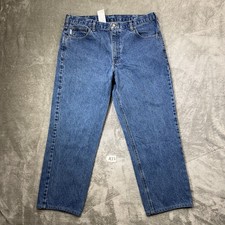 Carhartt B17 DST Jeans Mens 38x30 Blue Stone Wash Relaxed Straight Denim Pants