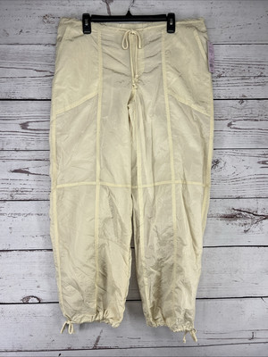 Wild Fable Women's High Rise Wide Leg Parachute Pants Light Beige Size M
